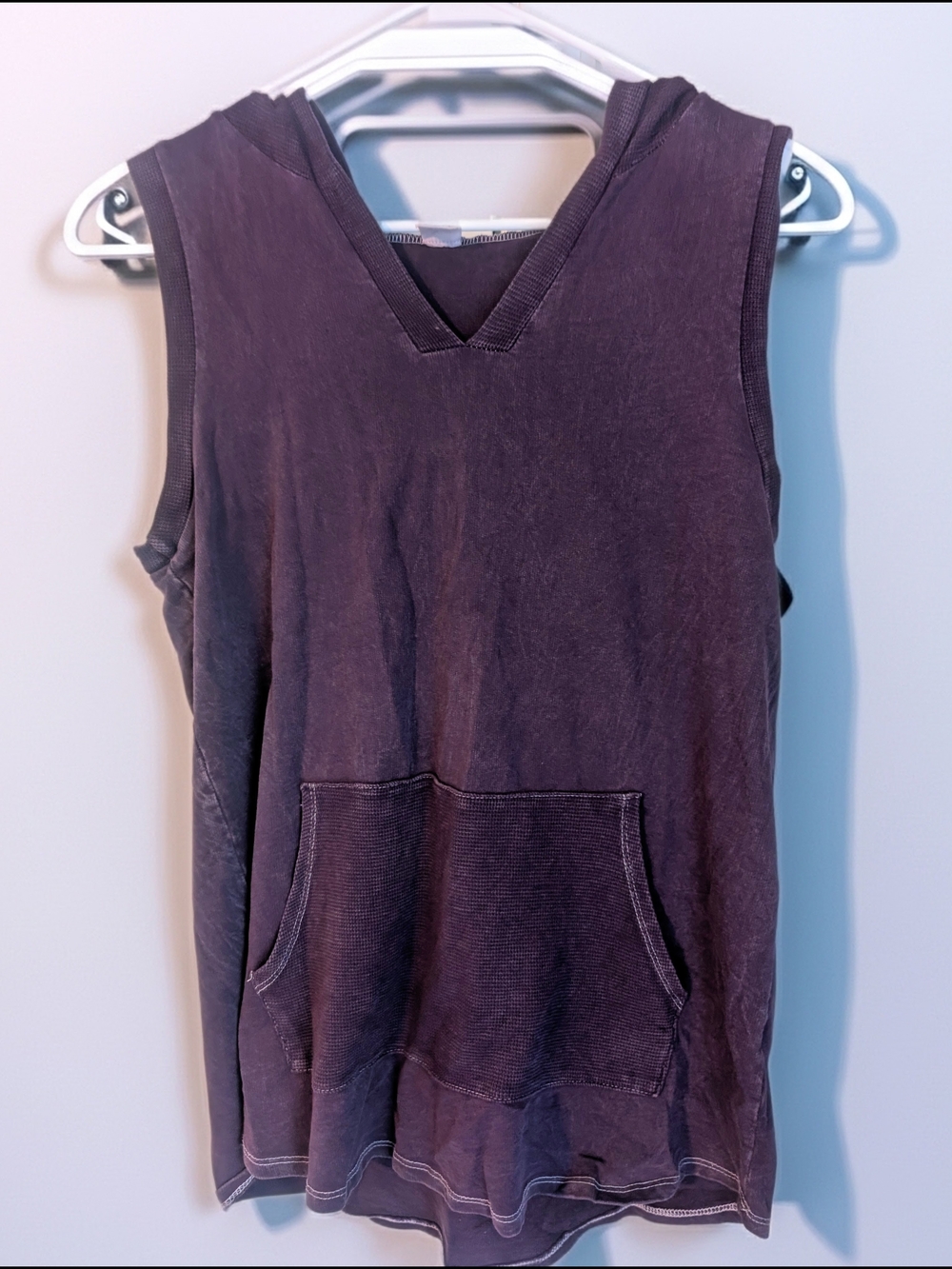 Sew In Love Sleeveless Hoodie Washed Plum- Medium